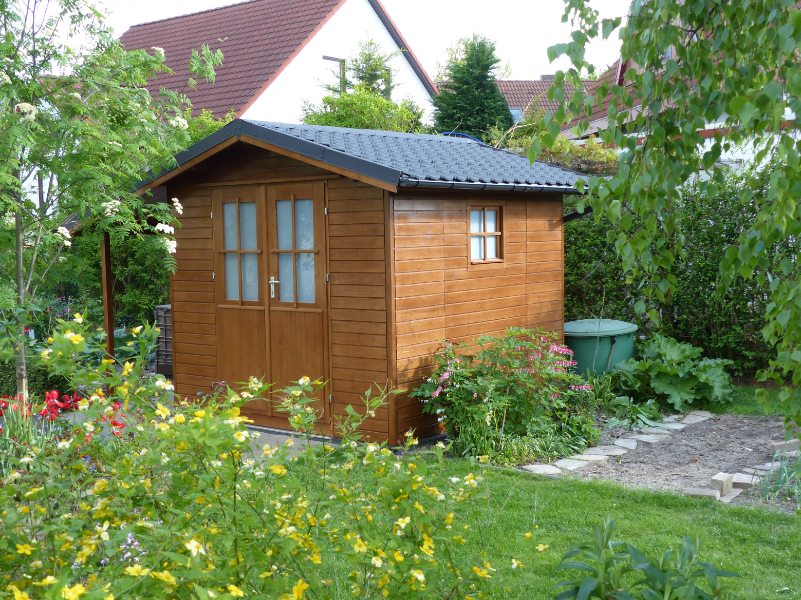 Gartenhaus in Elementhaus mit Schleppdach